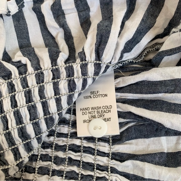 Lulus | Like You A Yacht Blue and White Striped Off-the-Shoulder Top XS - Picture 8 of 11